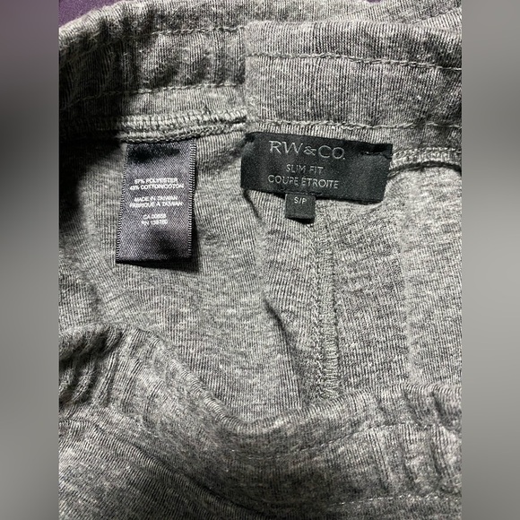 RW&CO Mens’s Grey Joggers Slim Fit Size Small - Picture 5 of 5